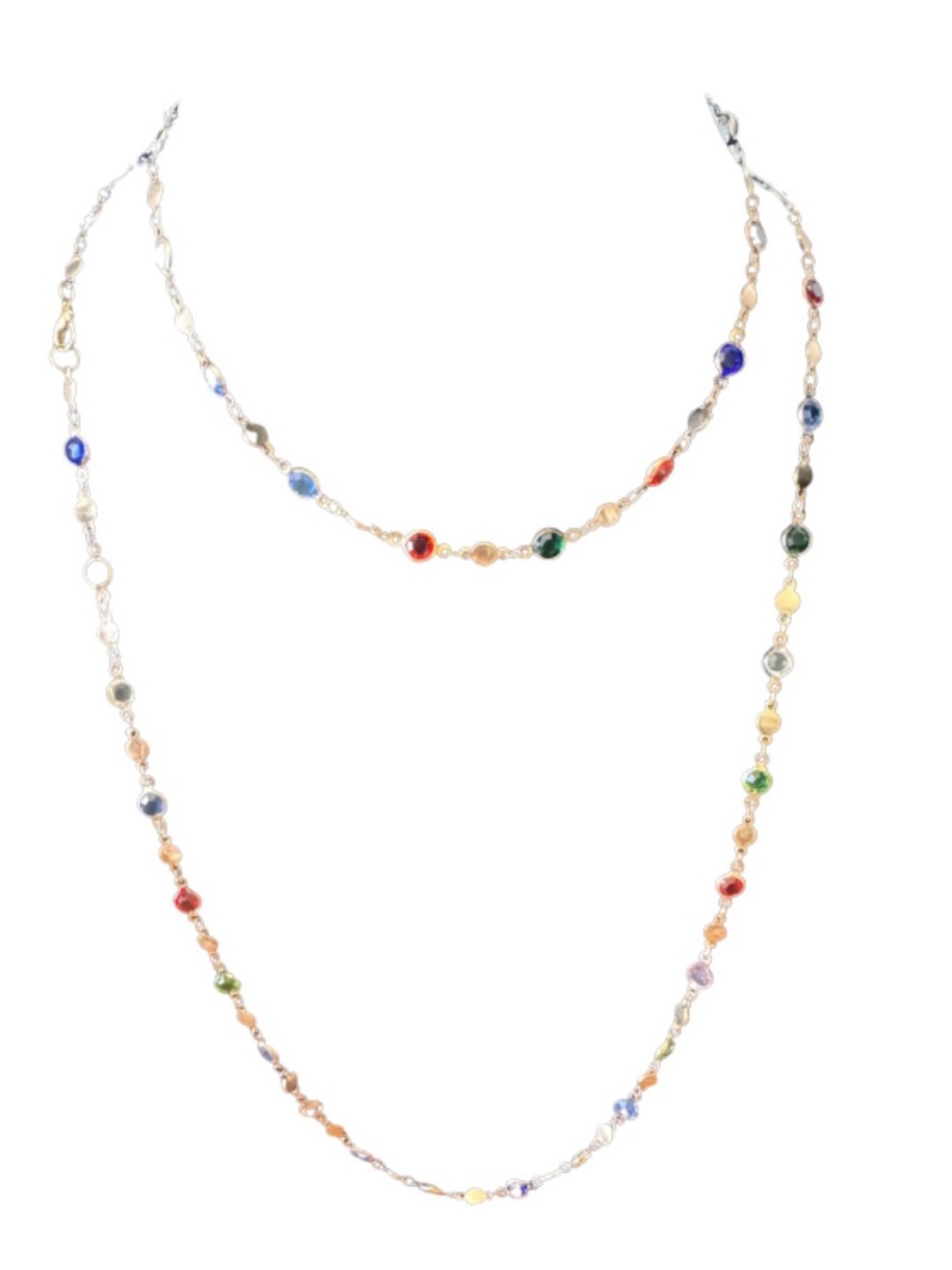 2 Austrian Crystal Station Necklaces - Picture 2 of 3